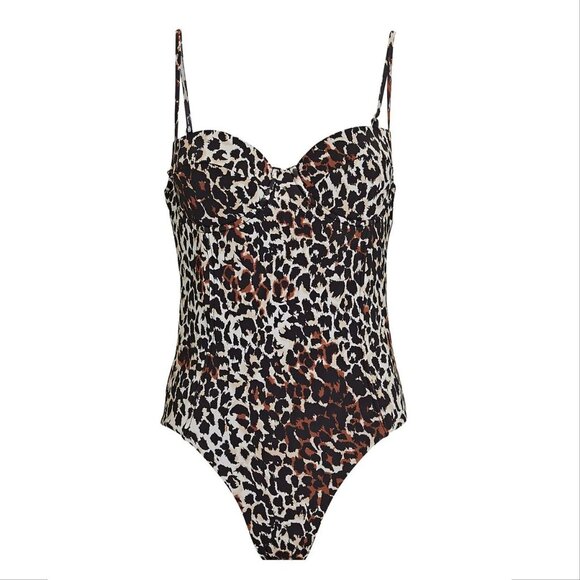 VERONICA BEARD Bridge Leopard One Piece SWIMSUIT Size S Multi Animal NEW $348 - Picture 3 of 10